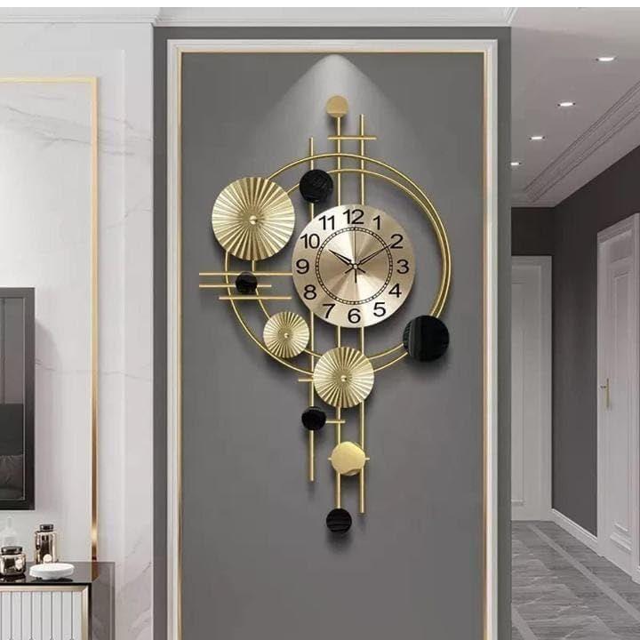 Big Size Antique Metal Designer Wall Clock For Living Room, Bedroom, Office, Home Stylish Latest Fancy Big Size Modern Analog Wall Watch For Home