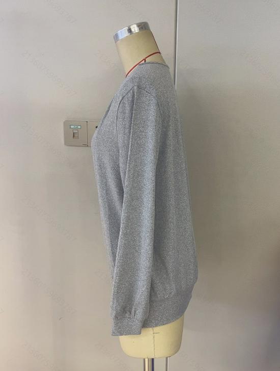 Herbst & Winter Einfarbig Langärmeliges Quadratischer Ausschnitt Zweiteiliger Look Lockeres T-Shirt