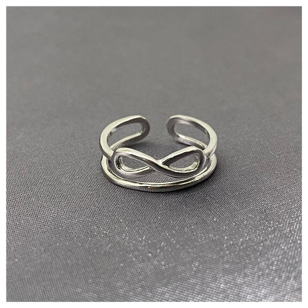 Hochzeit Verlobungsfeier Gekreuzte Ringe Mädchen Verstellbarer Mode Offener Legierungsring Handschmuck Dekor Geburtstagsgeschenk