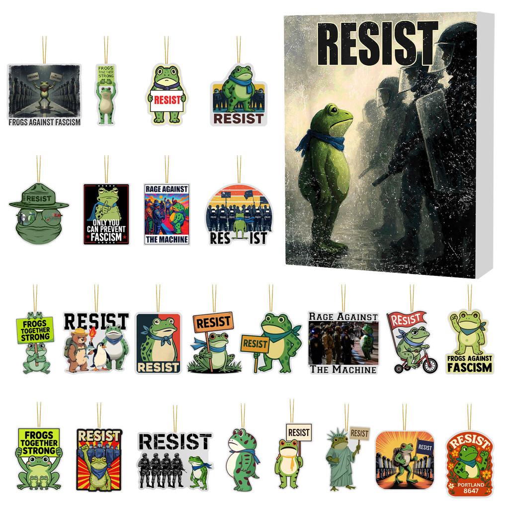 

Frog Christmas Advent Calendar Acrylic Ornaments For Festive Tree Decoration StyleA