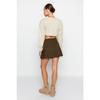 Khaki Pleated Mini Woven Skirt Twoaw23et00059