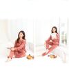 Thickened Coral Fleece Pajamas Women Korean Solid Classic Basic Winter Warm Clothing Casual Loose Homewear Chic