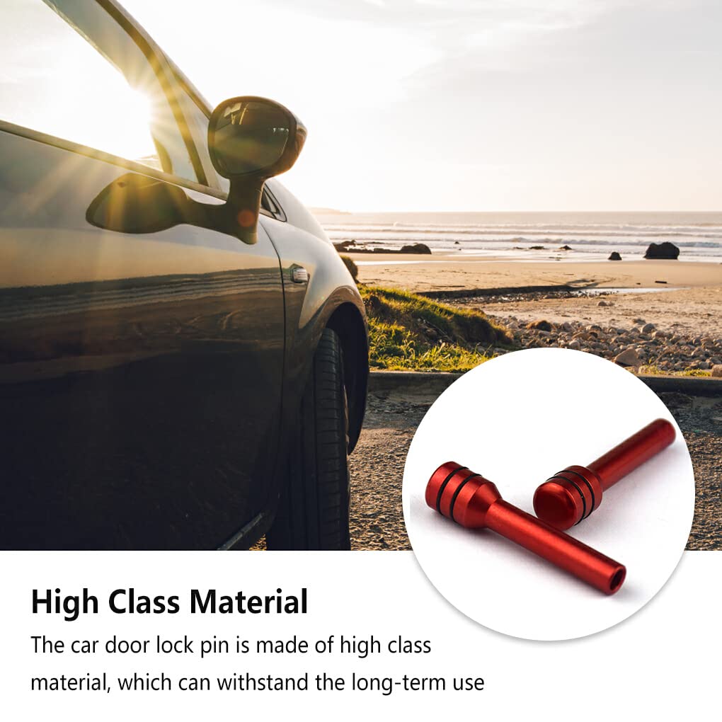 DOSJJIASL 2 ks Kolíky zámku dveří auta Interiérové kování dveří auta Zamykací knoflíky, Červené