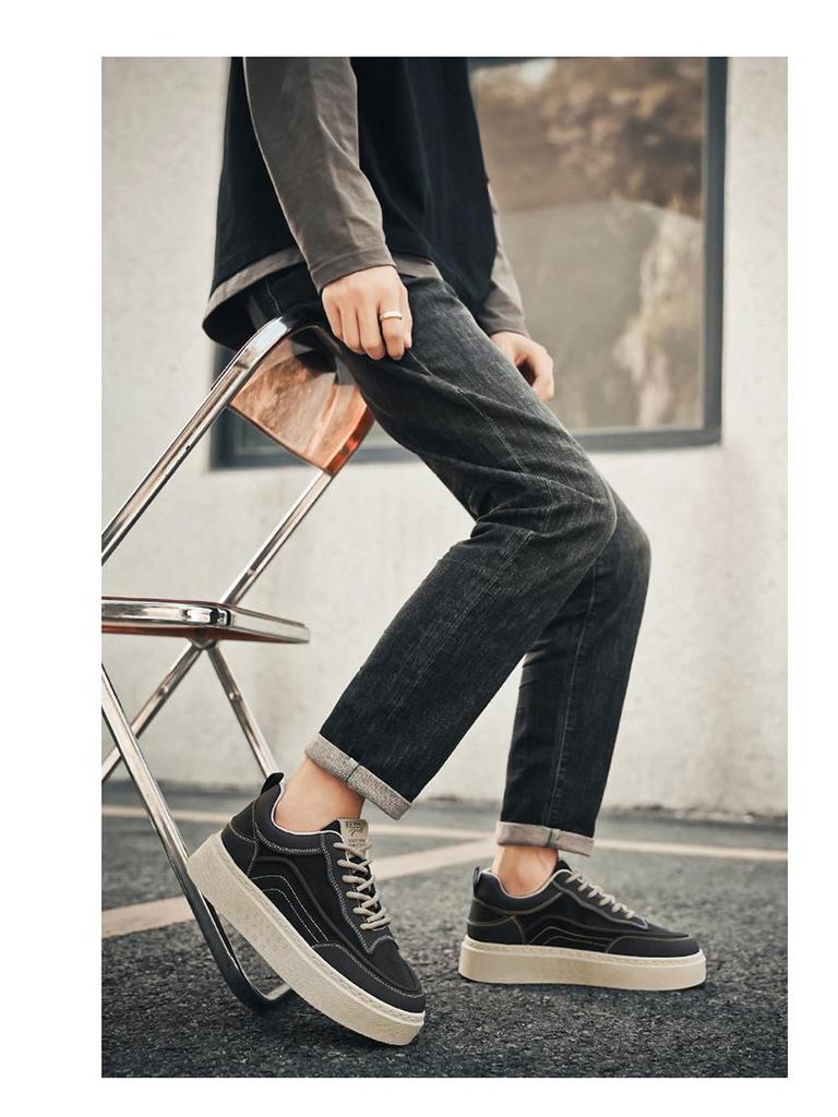European Men's Thick-Soled Casual Sneakers - High-End, Cool, Versatile, Trendy Shoes for Spring and Autumn