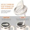 40oz Flip Straw Leak Proof Lid for Stanley H2.0 Quencher ProTour Tumbler Lid Replacement for Stanley Cup Accessories Straw Cover Cup Holders 5
