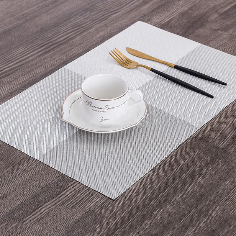 4/6/8/10Pcs Table Placemats PVC Non-slip Placemat For Dining Table Weave Mats Cup Coaster Kitchen Accessories Home Decor