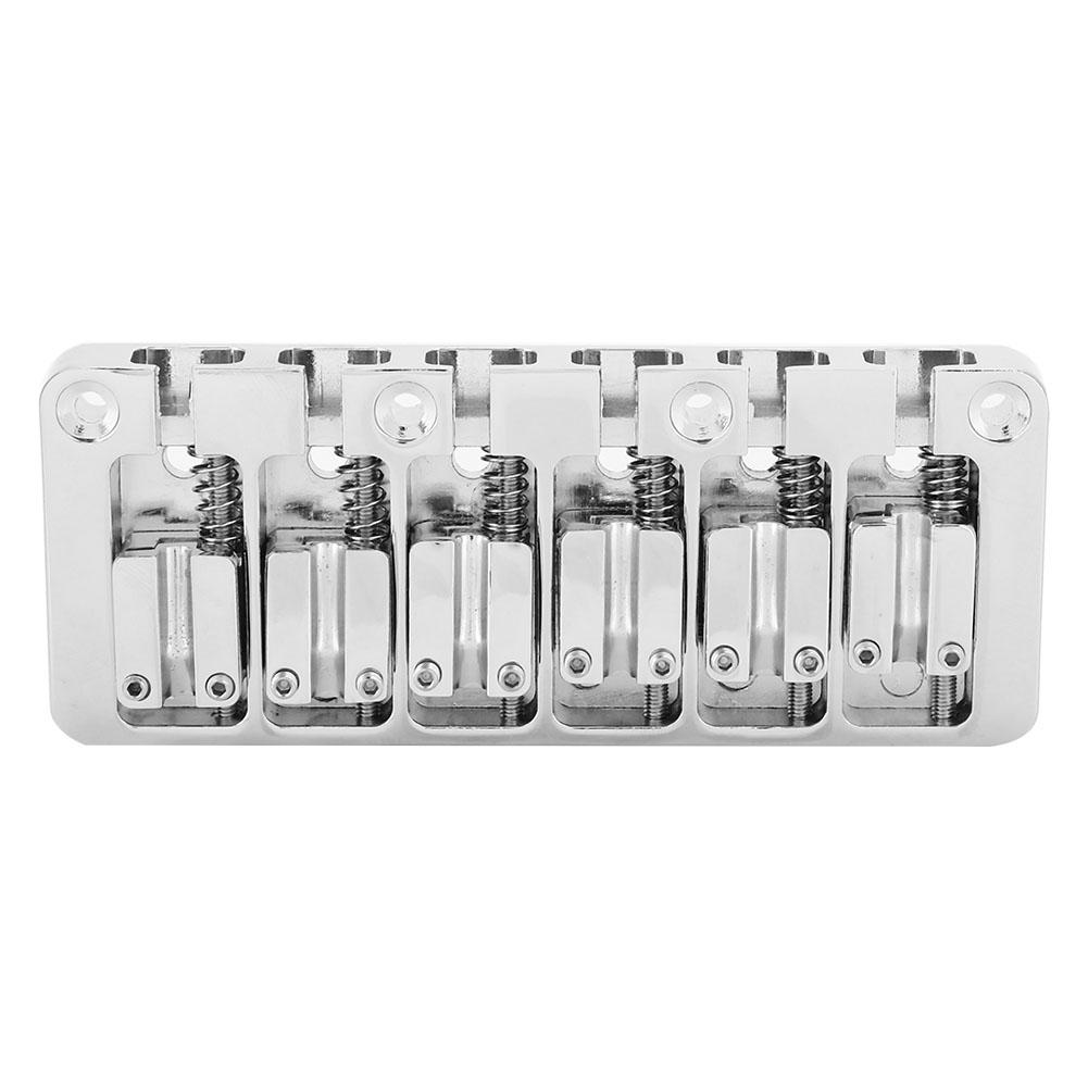 1 PC 6 String Bass Fixed Hardtail Bridge with Adjustable Saddle Chrome