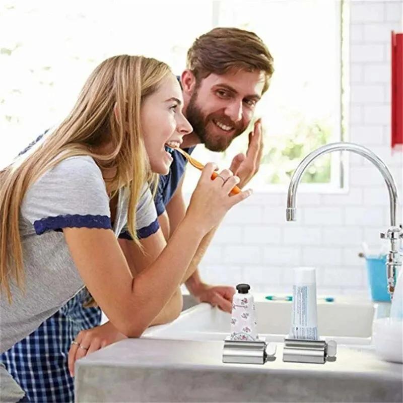 1pc Stainless Steel Toothpaste Squeezer Tube Roller Multi Purpose Ointment, Cosmetics Squeezer Tool Bathroom &Travel Accessories
