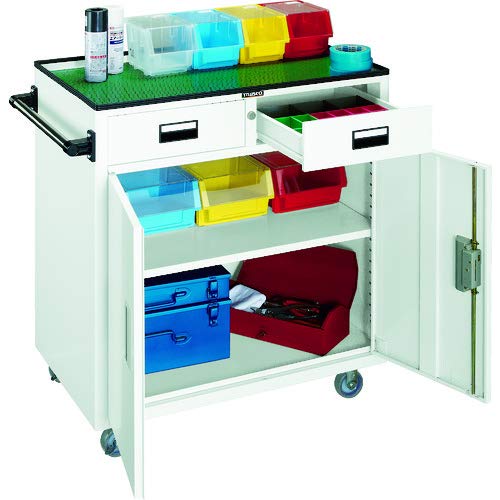 TRUSCO Tool Wagon 600 x 400 x H880 with drawer and door W NTS-503N-W