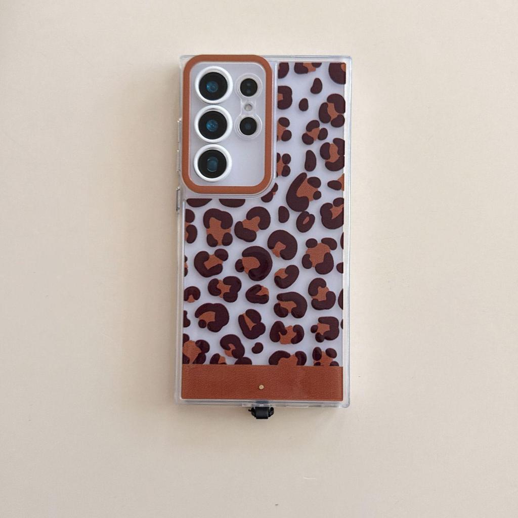 Samsung S25 Ultra Leopardenmuster Anruf-Alarm Hülle mit Sprachaktiviertem Blinken