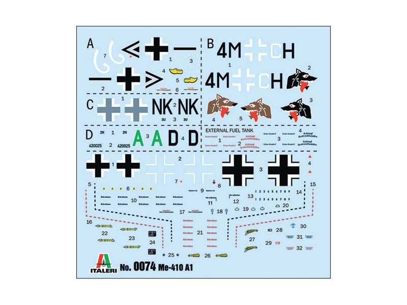 Italeri Airplane Series 074 Me410 Hornisse Plastic Model 37196 1/72 No. A-1 (Airplane)