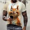 Funny Animal 3D Print T-Shirts Hip Hop Short Sleeve Oversized Men's T-shirts