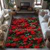 Rose Personalized Text Carpet Perfect for Hallway Entryway Game Room Playrooms Anti-slip Rug Office Home Decor