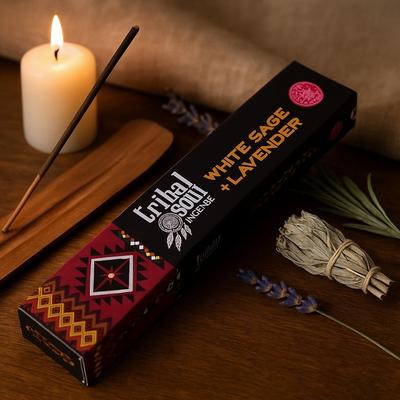 White Sage Lavender Incense Sticks, Tribal Soul
