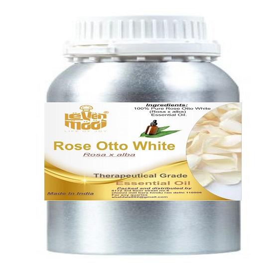 Levenmooi White Rose Otto (Rosa × Alba L.) Pure & Natural Therapeutic Grade Essential Oil Glass