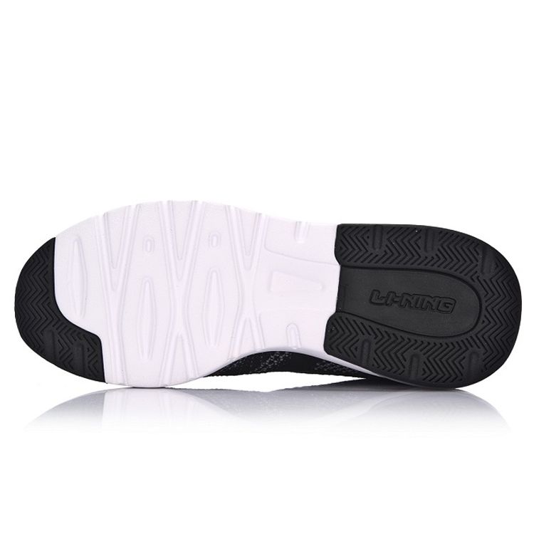 LiNing Bubble Up Knit Lightweight Half Sole Air Cushion Sports Shoes Women Sneakers Black Gray AGCM046-4