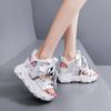 Fashion Maogu Mixed Color Shoes Sports Beach Wedge White Chunky Sandals Women High Heel Casual Shoe Leisure Lady Platform Sandals