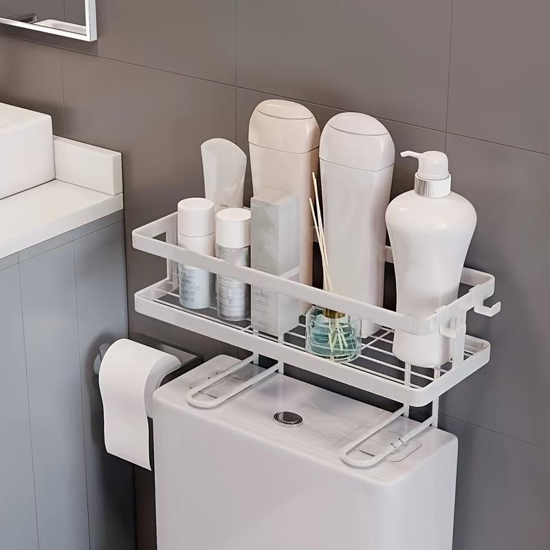 1pcs Bathroom Over The Toilet Storage Shelf Bathroom Storage Organizer with Toilet Paper Holder Toilet Top Shelf Space Saver
