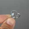 French Elegant Retro Gold Moon Moonstone Ring for Women Fashionable and Adjustable Opening Ring