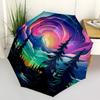1pc Aurora Forest Automatic Folding Umbrella, Sturdy And Durable Automatic Folding Umbrella with 8 Ribs, Convenient for Outdoor Use060
