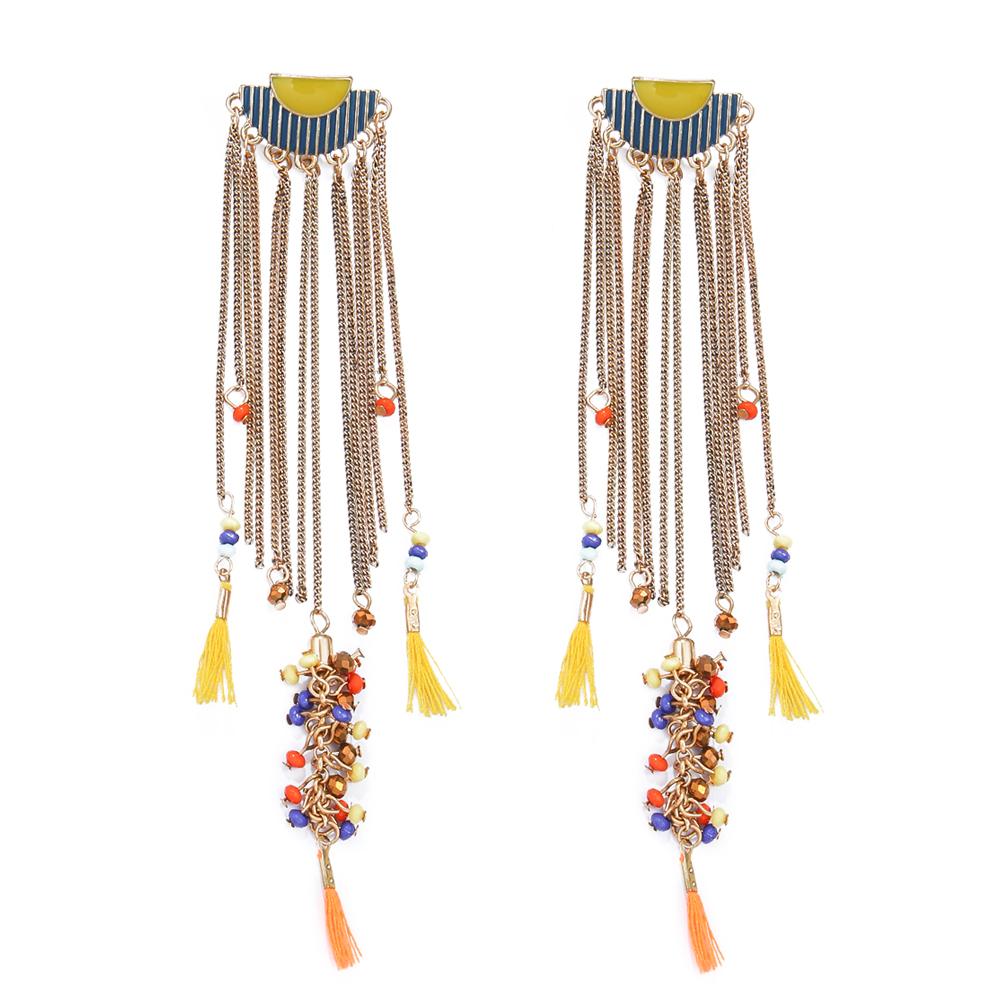 Colorful Summer Earrings for Women Dangle Drop Bohemia Tassel Earrings Vintage Chic Dainty Party Decors Daily Wear Gifts