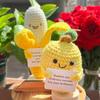 Positive Energy Sunflower Hand-woven Dolls Hug Pocket Knitting Doll Positive Card Desktop Ornament Gift Room Motivational Decor