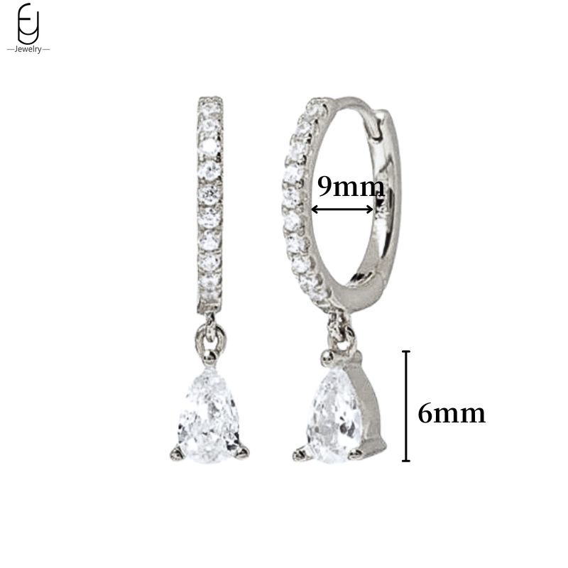 925 Silver Ear Buckles Fashion Hoop Earrings White Crystal Luxury Women's Earrings Wedding Women's Jewelry Premium Gift