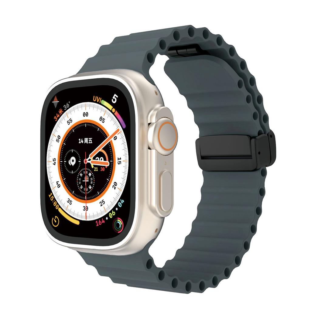 Ocean for Apple Watch Ultra Band 49mm 45mm 44mm 40mm 41mm 38mm Magnetic Strap Silicone correa Bracelet iWatch Series 9 8 7 6 SE