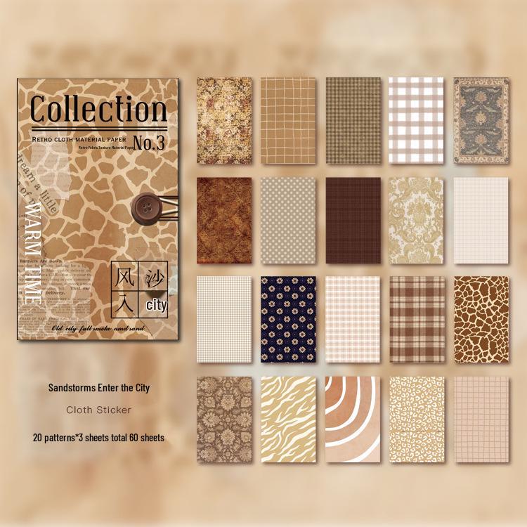 Retro Floral Cloth Pattern Paper for DIY Decoration and Collage