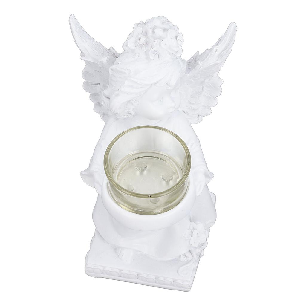 Angel Candle Holder Retro Cute Romantic Decorative Figurine Tealight Holder for Living Room Office