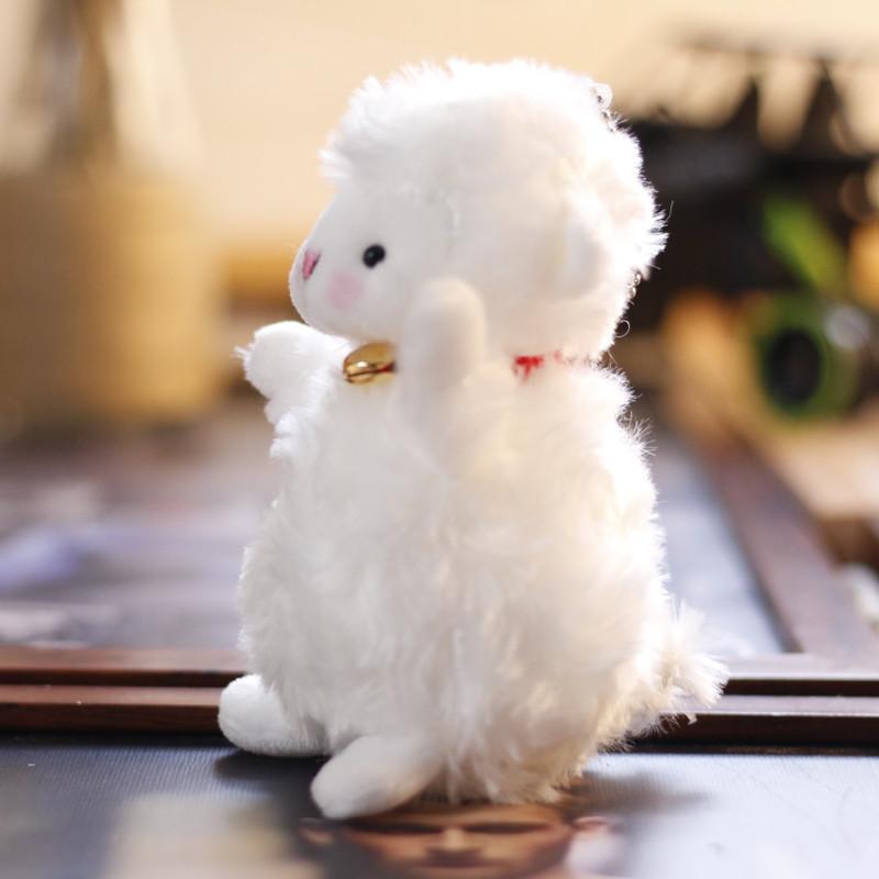 Adorable Mini Plush Sheep Toy Soft Stuffed Animal Bag Charm Cute Bell Lamb