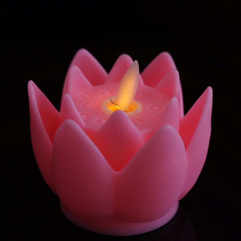 Colorful Lotus Lamp Creative Tea Lights Home Decor Electronic Candle Lamp  Xmas Birthday