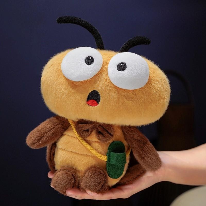 Cartoon Cute Cockroach With Bow Tie Slippers Plush Toy For Gift Birthday