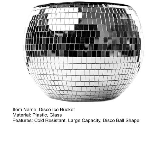 Flash kyblík na led Disco koule Tvar Prizma Nosné ložisko Velkokapacitní Sklo odolné proti chladu Zrcadlo Disco Kbelík na led Party Zásobování