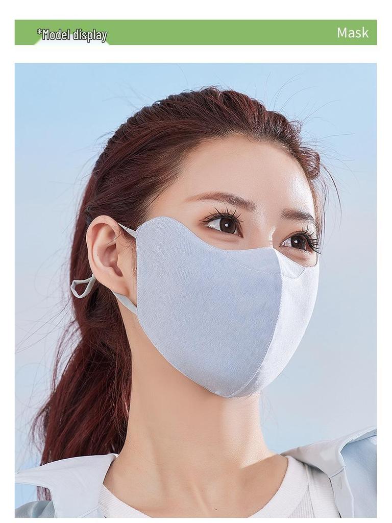 Breathable Cotton Sun Protection Ice Comfort Mask - 3D Outdoor Dustproof with Eye Corner Protection