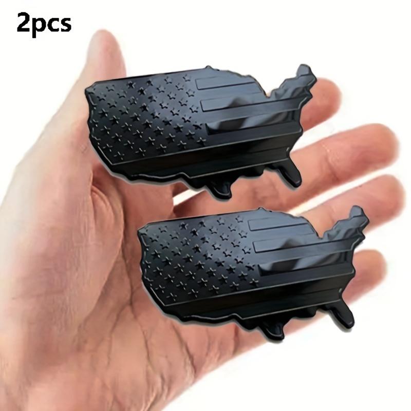 2 Stück Kleine Mattschwarze Amerikanische Flagge Aufkleber Decal für Auto 3D US Amerikanische Flagge Emblem Decals für LKW für LKW Auto Motorrad