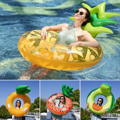 Schwimmring im Ananas-Frucht-Stil, kratzfest, starker Auftrieb, aufblasbarer Schwimmring für Schwimmbecken, Schwimmkreis, Wasserunterhaltung
