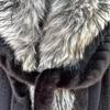 25 Year New European Fashion Long Coat with Fur Collar and Hooded Fur Grass Coat