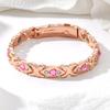 Explosive removable heart-shaped magnet bracelet, environmentally friendly alloy diamond-encrusted adjustable bracelet