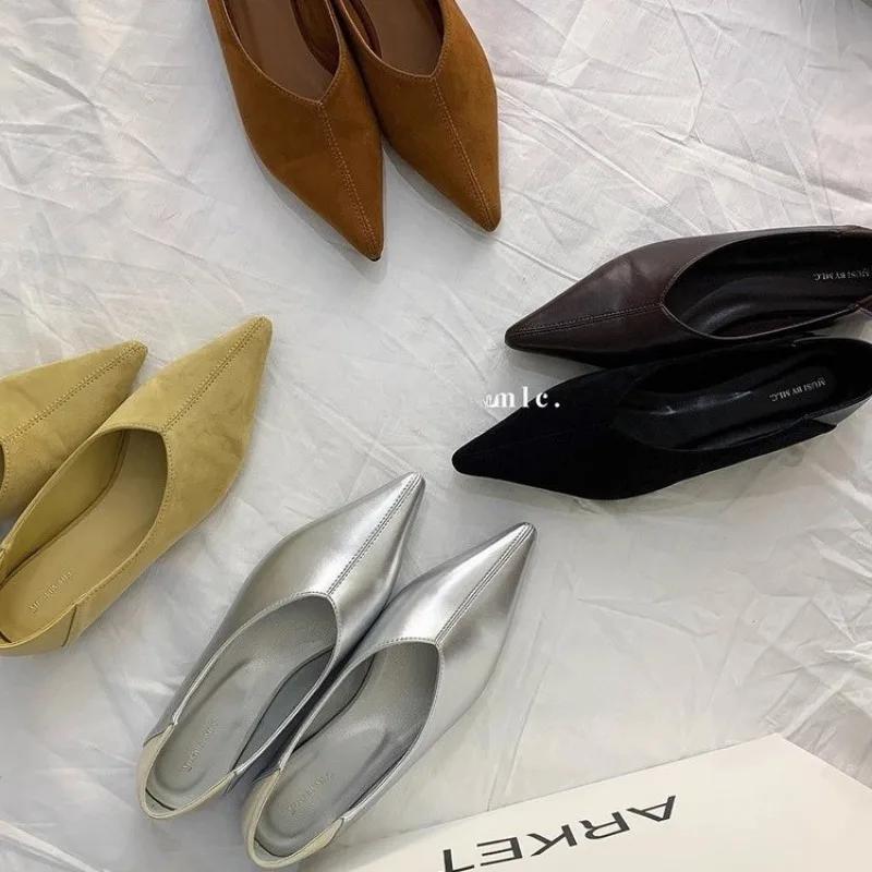 Fashion Elegant Women Flat Fashion Shallow Slip on Ladies Elegant Boat Shoes Soft Flat Heel Dress Ballerinas Shoe Driving Shoes