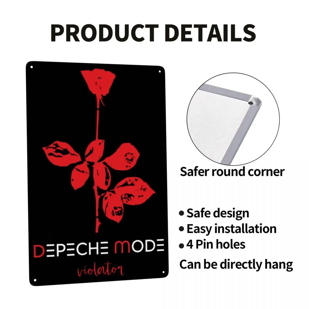 Electronic Rock Depeche Cool Mode Metal Tin Sign Custom Vintage Plaque for Gate Garden Yard Man Cave Bar Wall Art Decor