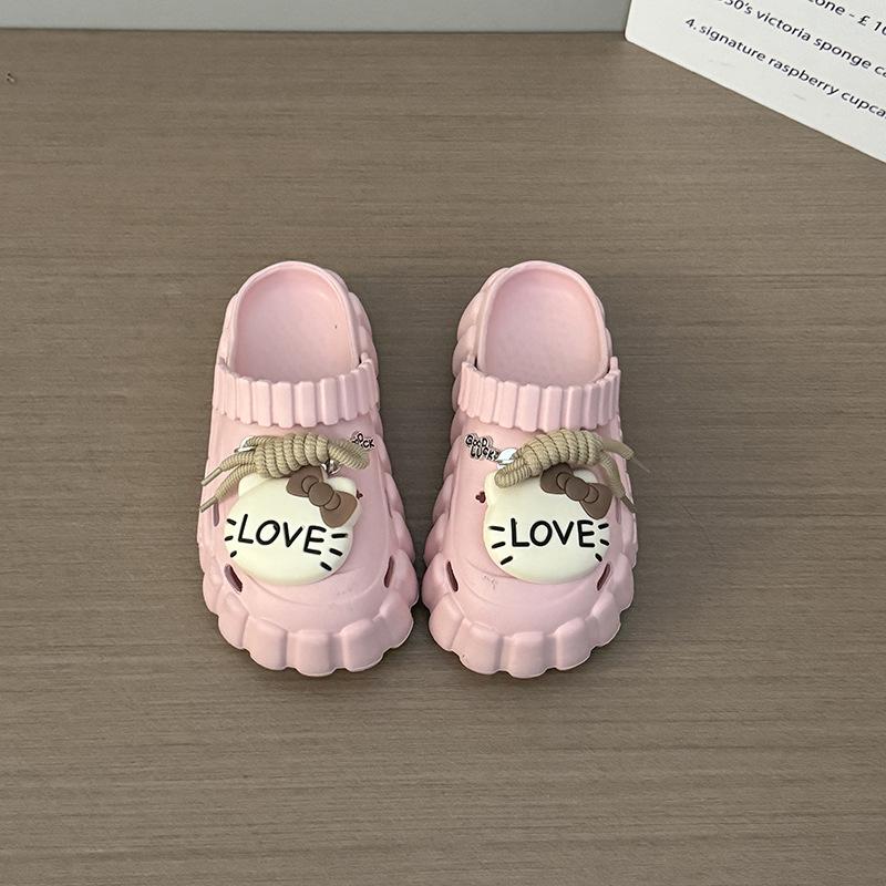 Fashion hole shoes spring and summer new non-slip garden shoes EVA outer wear women's cool slippers thick-soled beach DIY bag