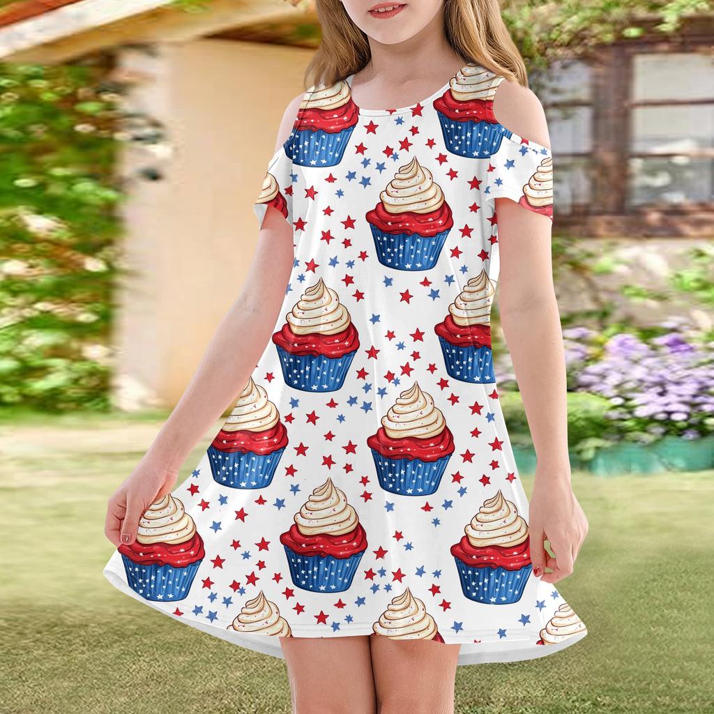 Mädchen A-Linien-Kleid - Sommerkleid Ärmellos Lässiges Sommerkleid Kleinkinderkleid