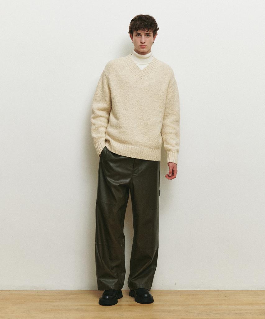 MINDBRIDGE [Hoite] Wide Leather Pants