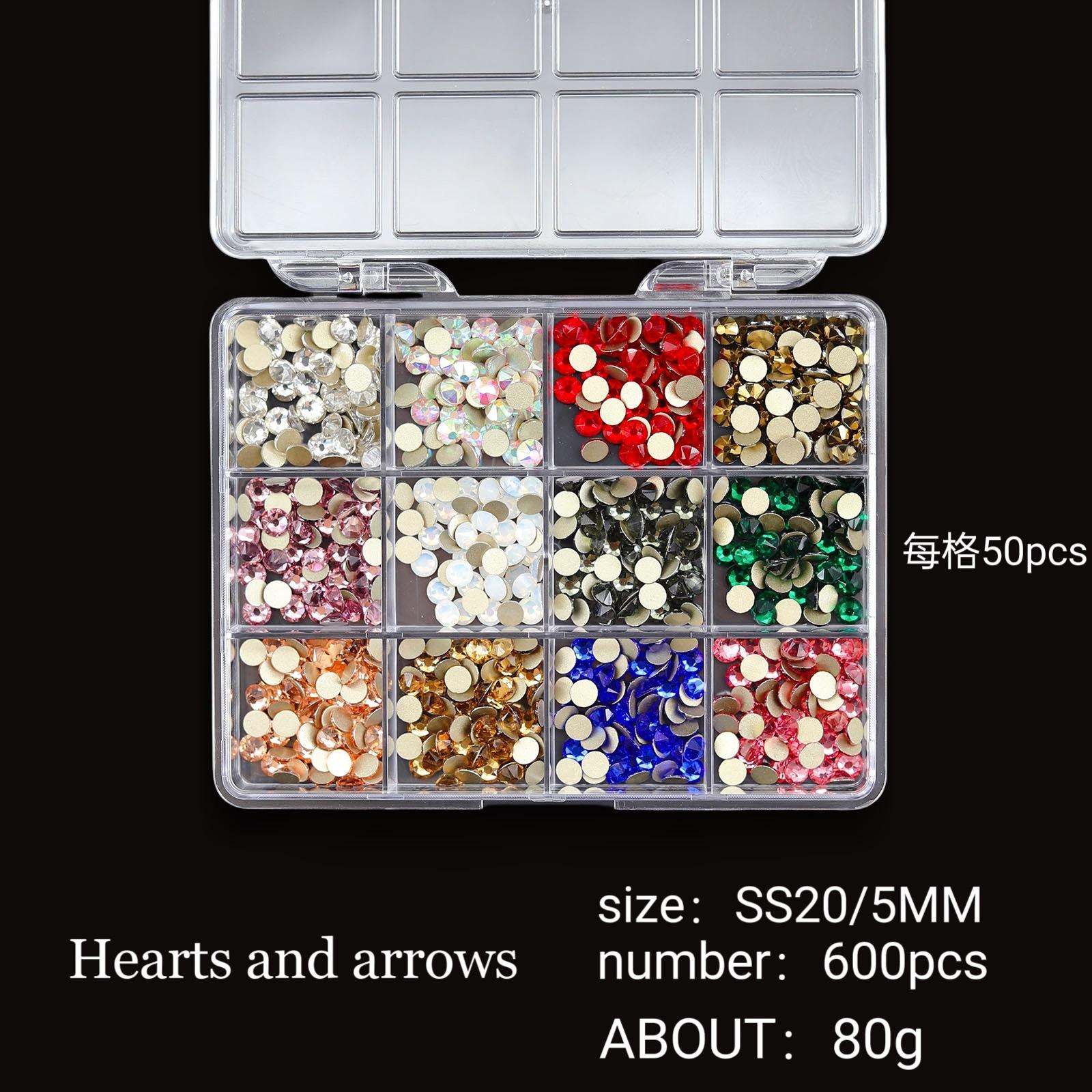 

Набор украшений для дизайна ногтей из 12 сеток со стразами для дизайна ногтей с плоским дном и бриллиантами особой формы 12 grid square box