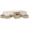 Garden Sofa Set with Cushions and Storage 9 Pcs Beige Poly Rattan
