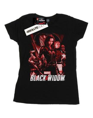 Womens/Ladies Black Widow Movie Red Group Cotton T-Shirt