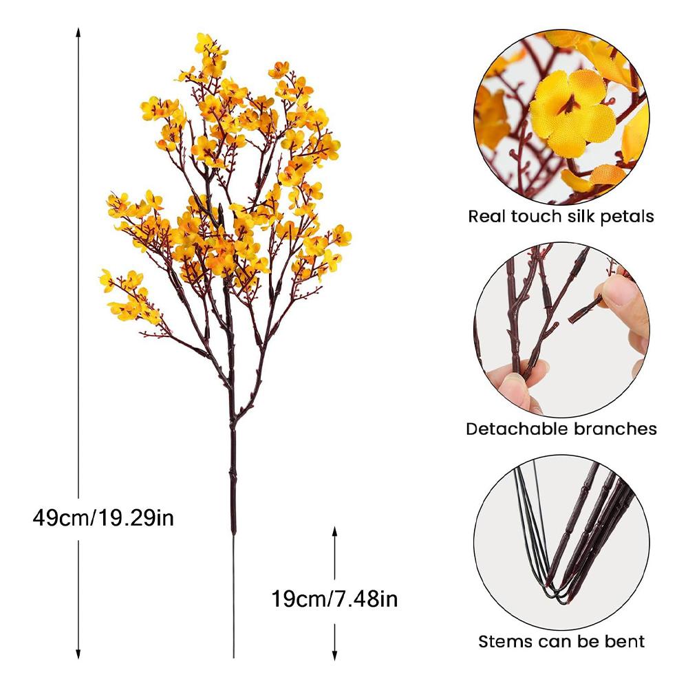 3/1 ks Podzimní nevěstin závoj Umělé květiny Falešné rostliny pro Domov Svatební středový prvek Stůl Díkůvzdání Párty Podzimní dekorace