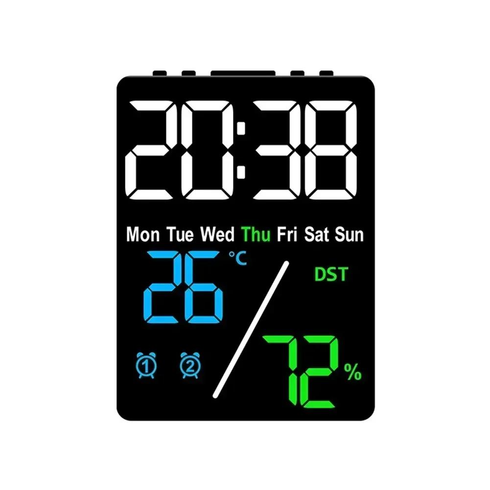 Large Digital Wall Clock Temperature Date Week Display Memory Table Clock Wall-mounted Multifunctional Electronic LED Clocks