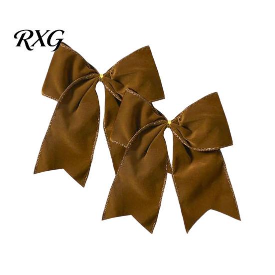 Staircase Hanging Bows 2Pcs Christmas Tree Bow Decors, Velvet Fabric Holiday Wreath Ornament Seasonal Home Accents for Home, Festive Garland